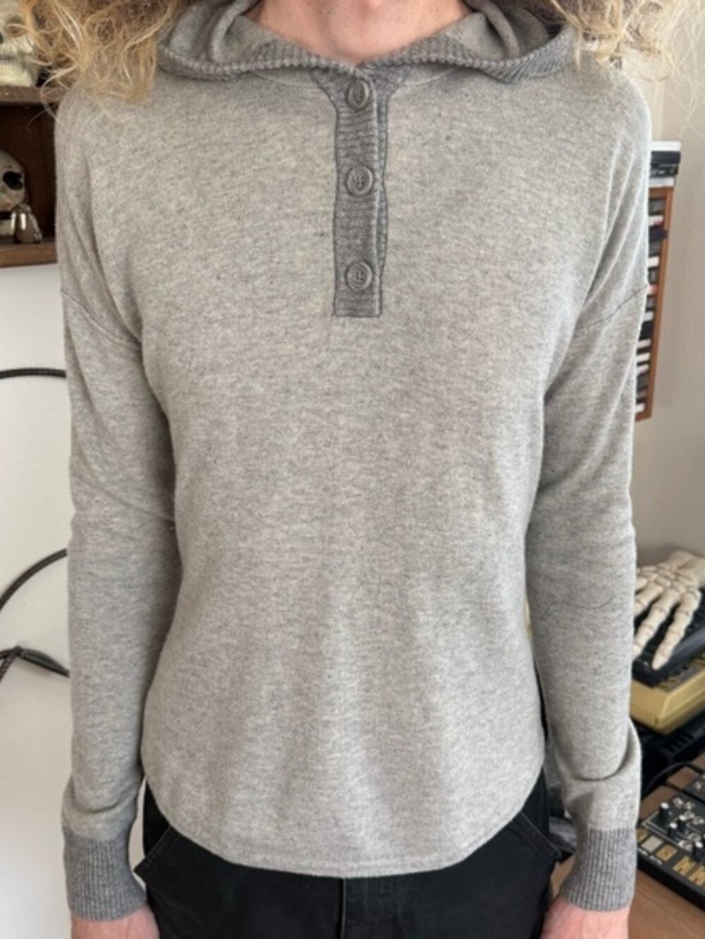 Smartwool Heather Gray Merino Wool Shadow Pine Hoodie ~ Size Small